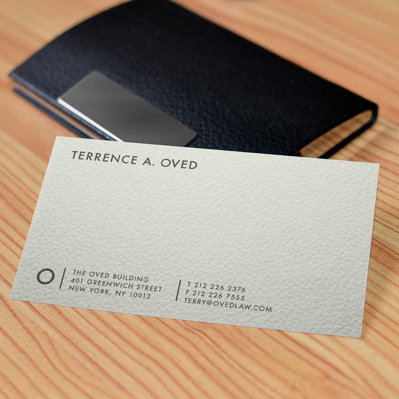 law firm logo design displayed on business cards