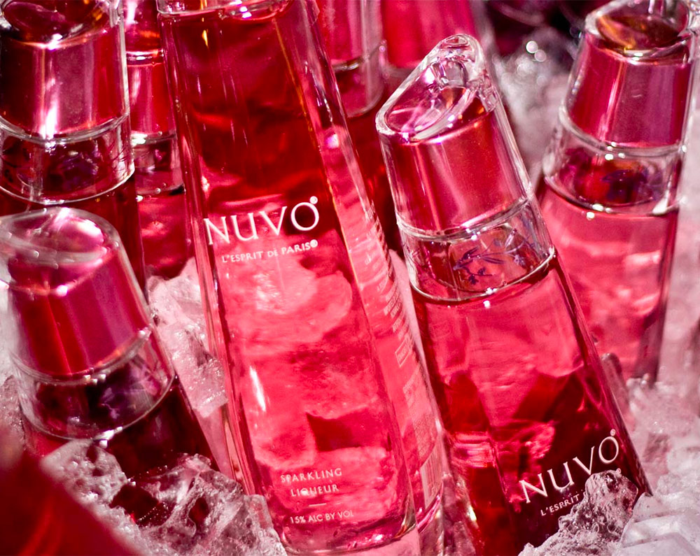 liquor brand design displayed on glass bottle