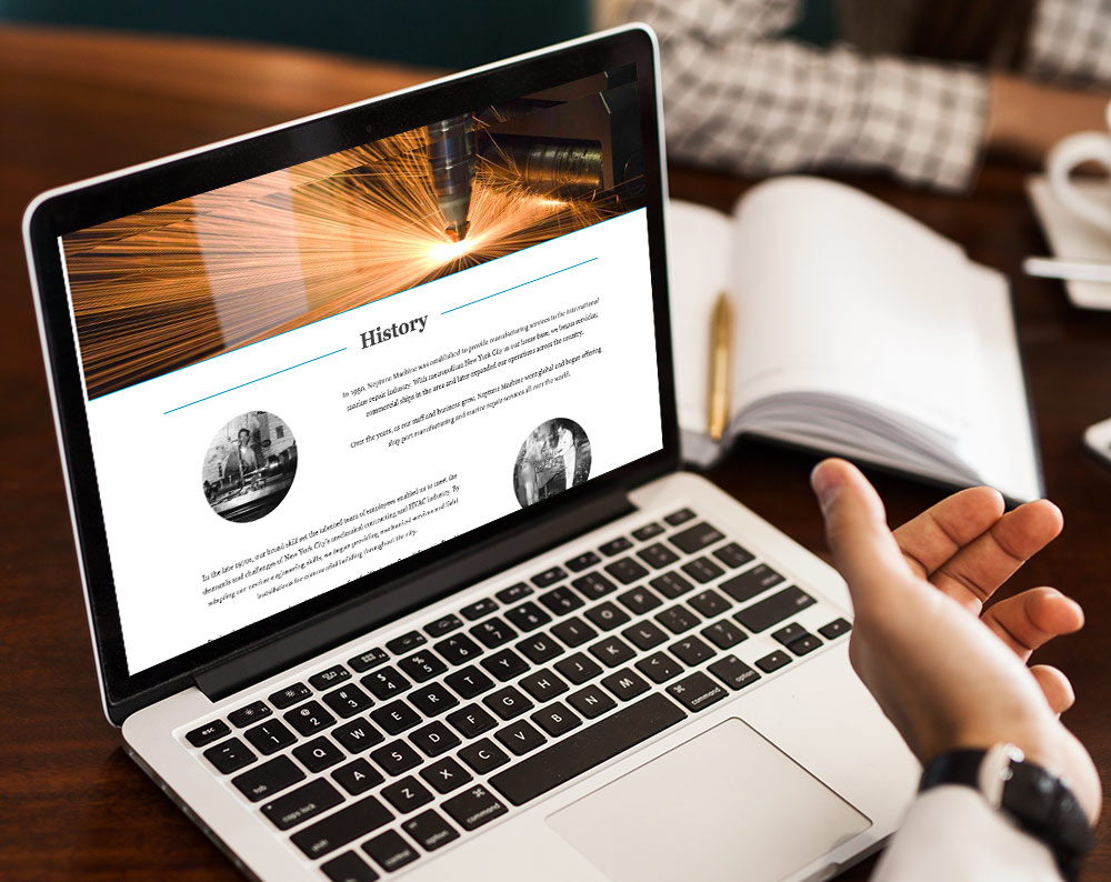contractor web design displayed on a lap top computer screen