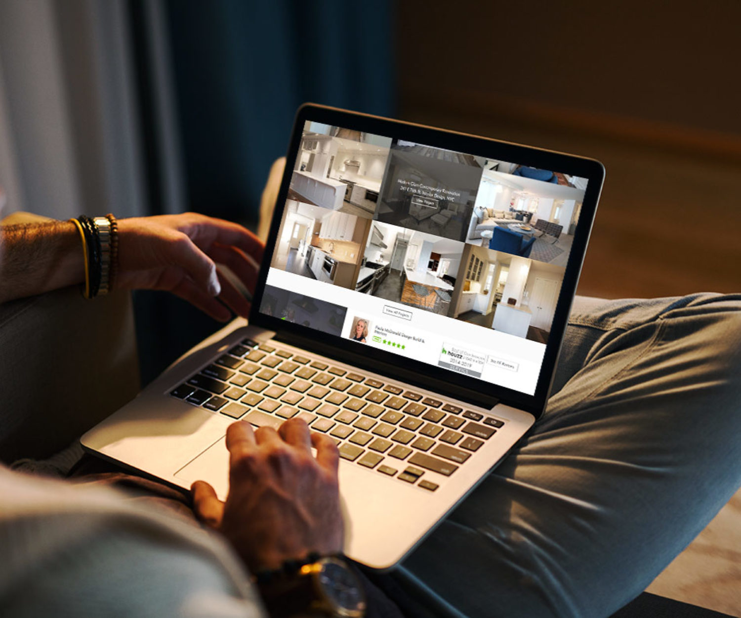 contractor web design displayed on a lap top computer screen