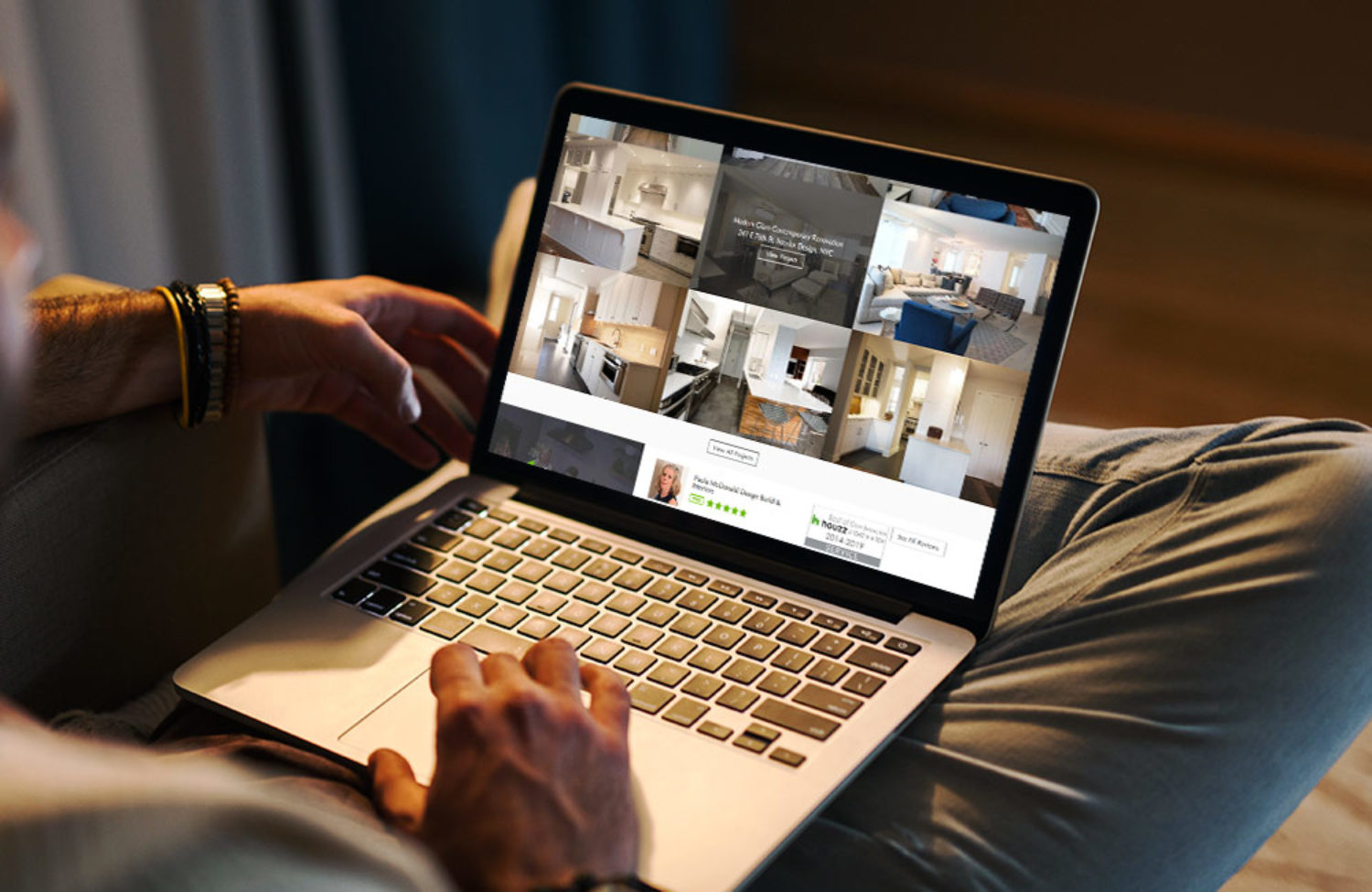 contractor web design displayed on a lap top computer screen