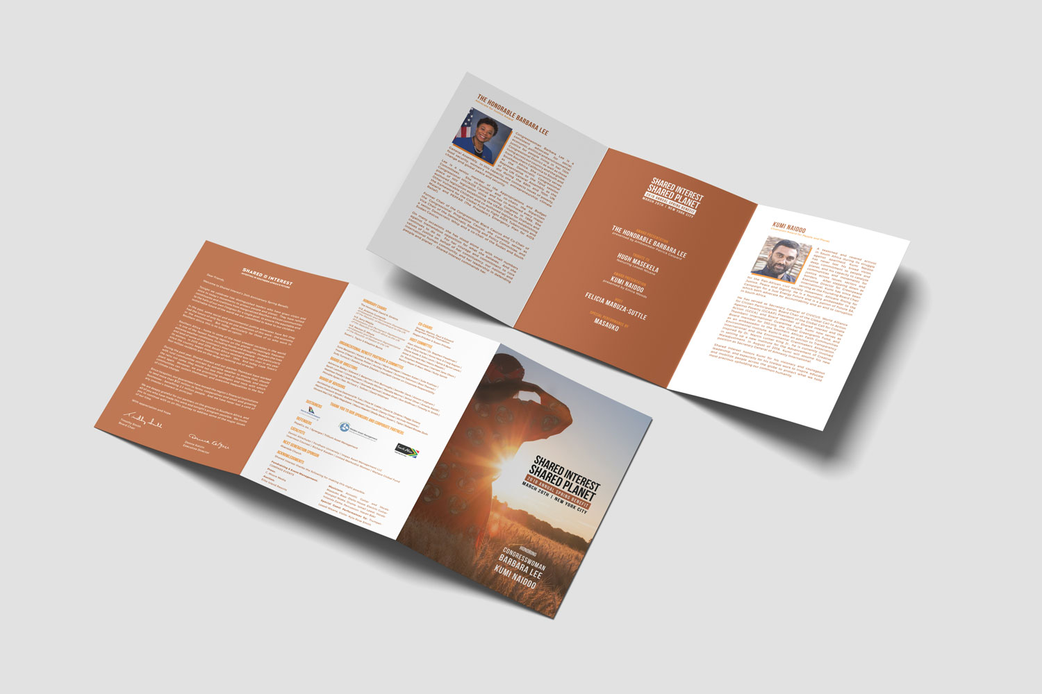 event program brand design displayed on brochures