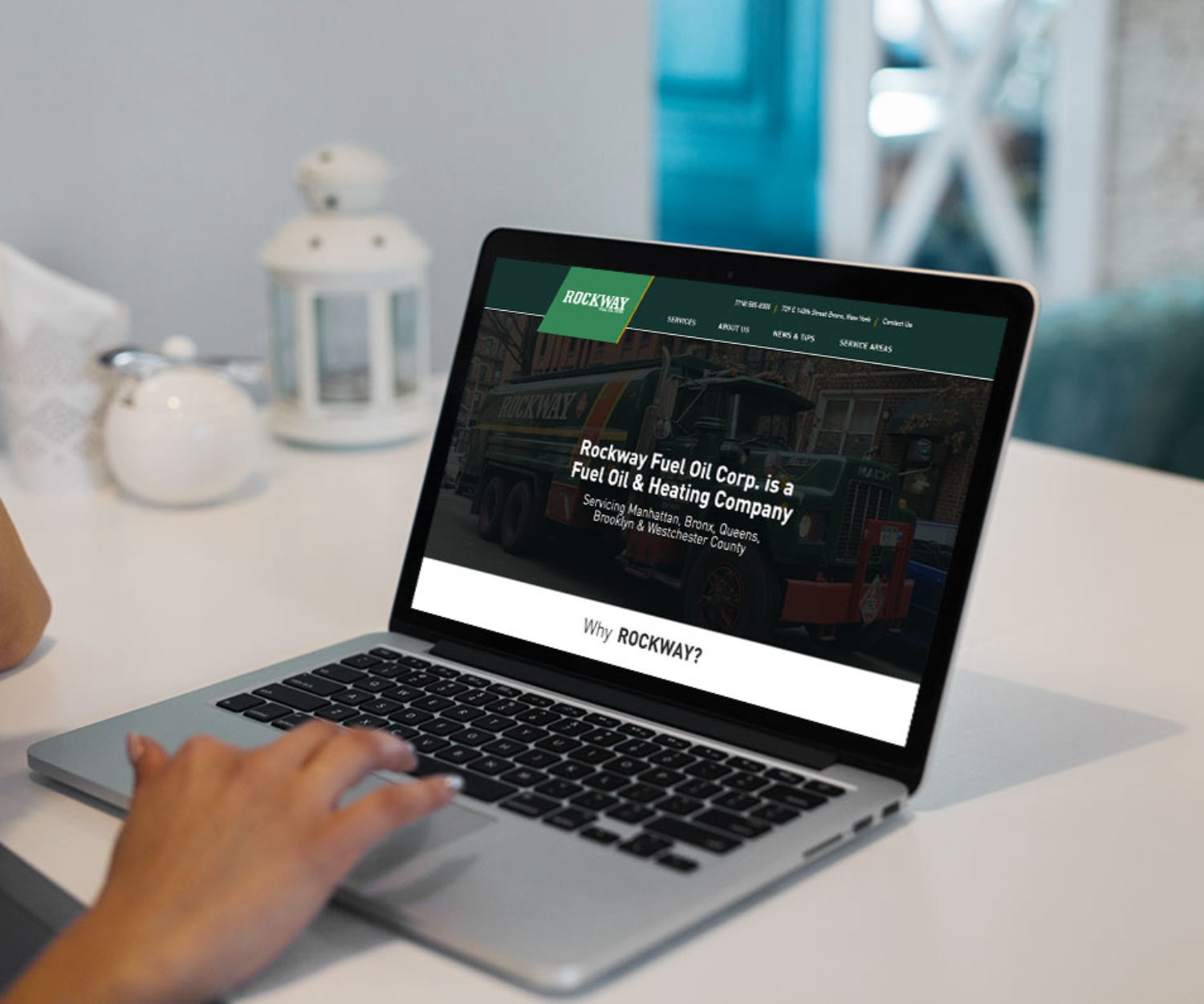 fuel supply web design displayed on a lap top computer screen