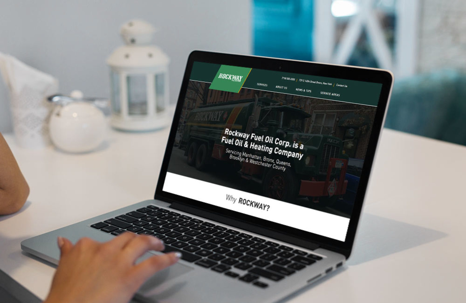 fuel supply web design displayed on a lap top computer screen