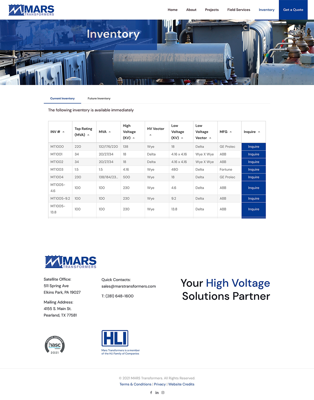 Power Transformers Web Design