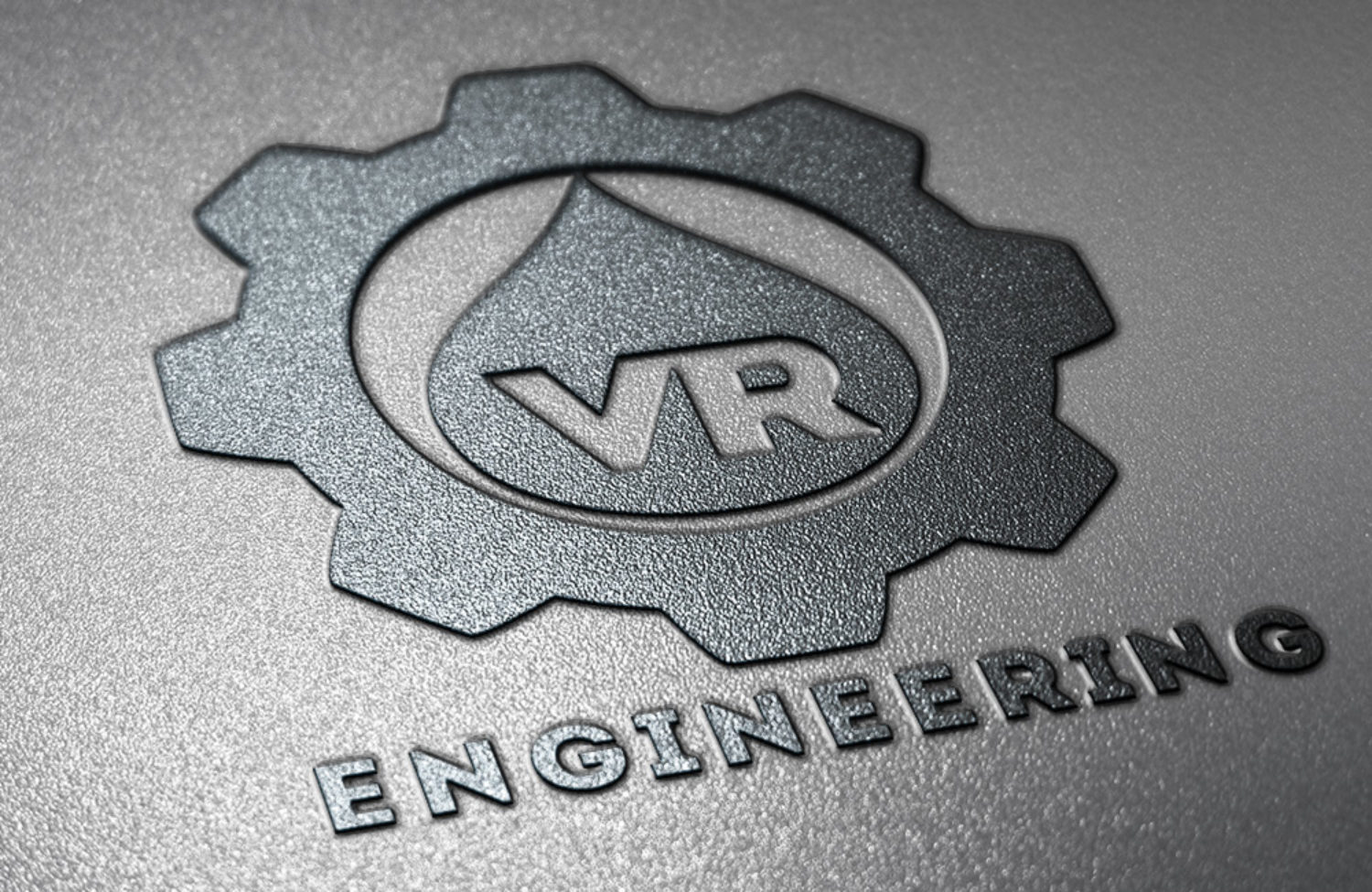 oil gas company logo design displayed on metal surface