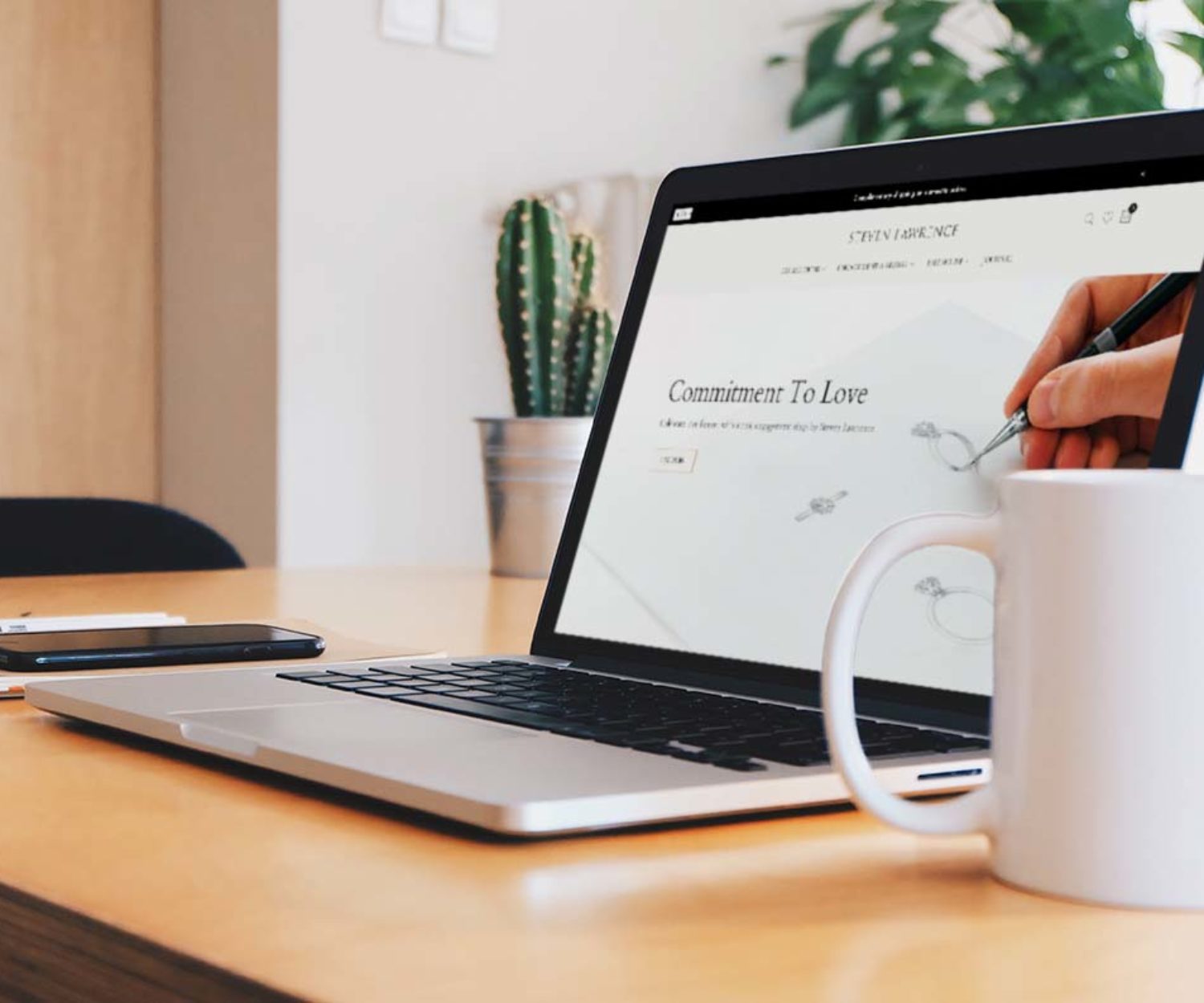 jewelry web design displayed on a lap top computer screen