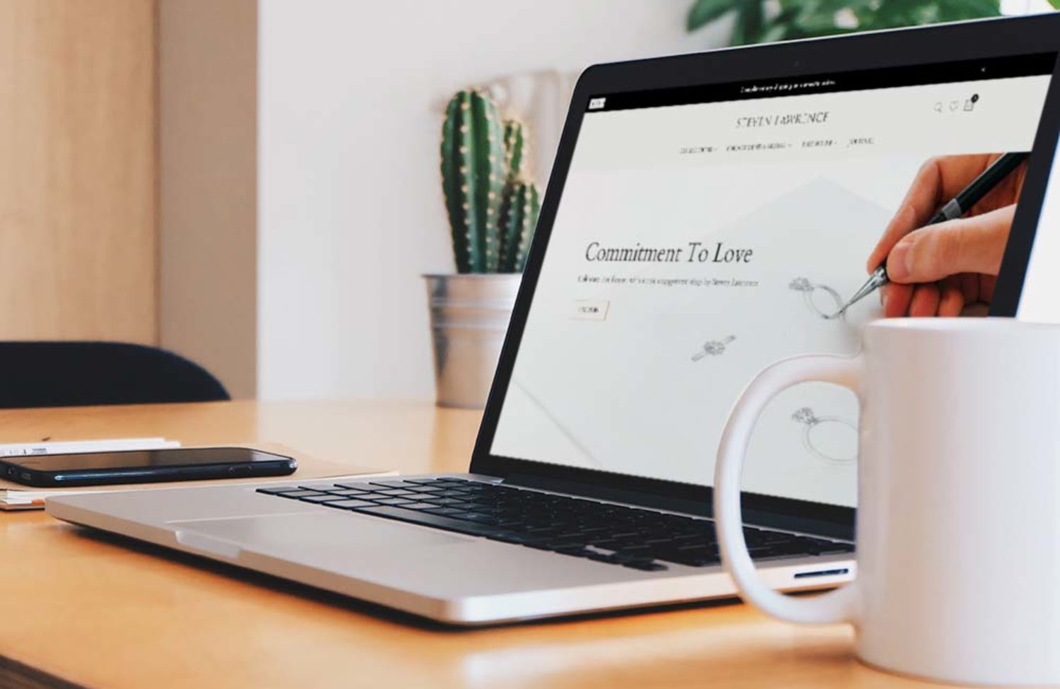 jewelry web design displayed on a lap top computer screen