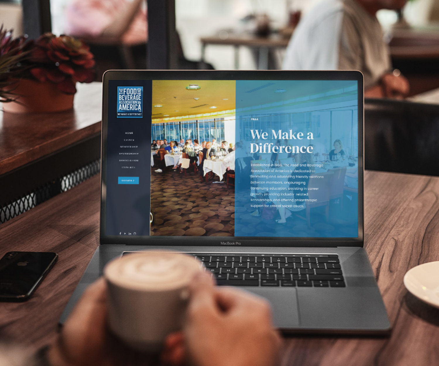 non-profit web design displayed on a lap top computer screen