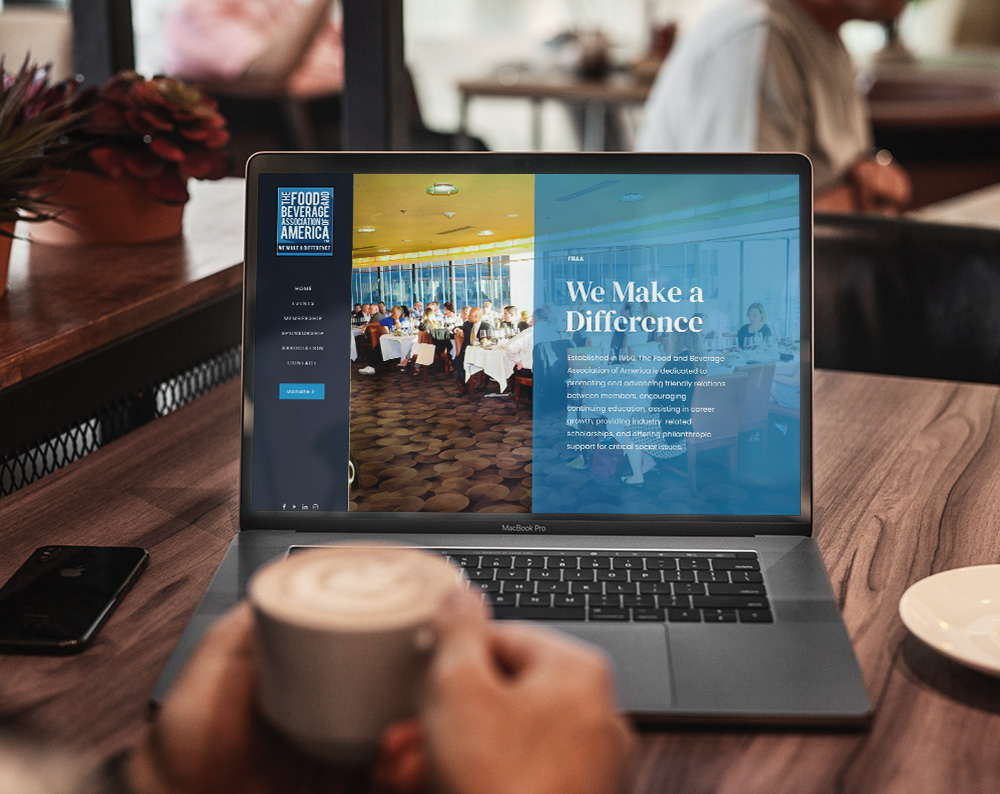 non-profit web design displayed on a lap top computer screen