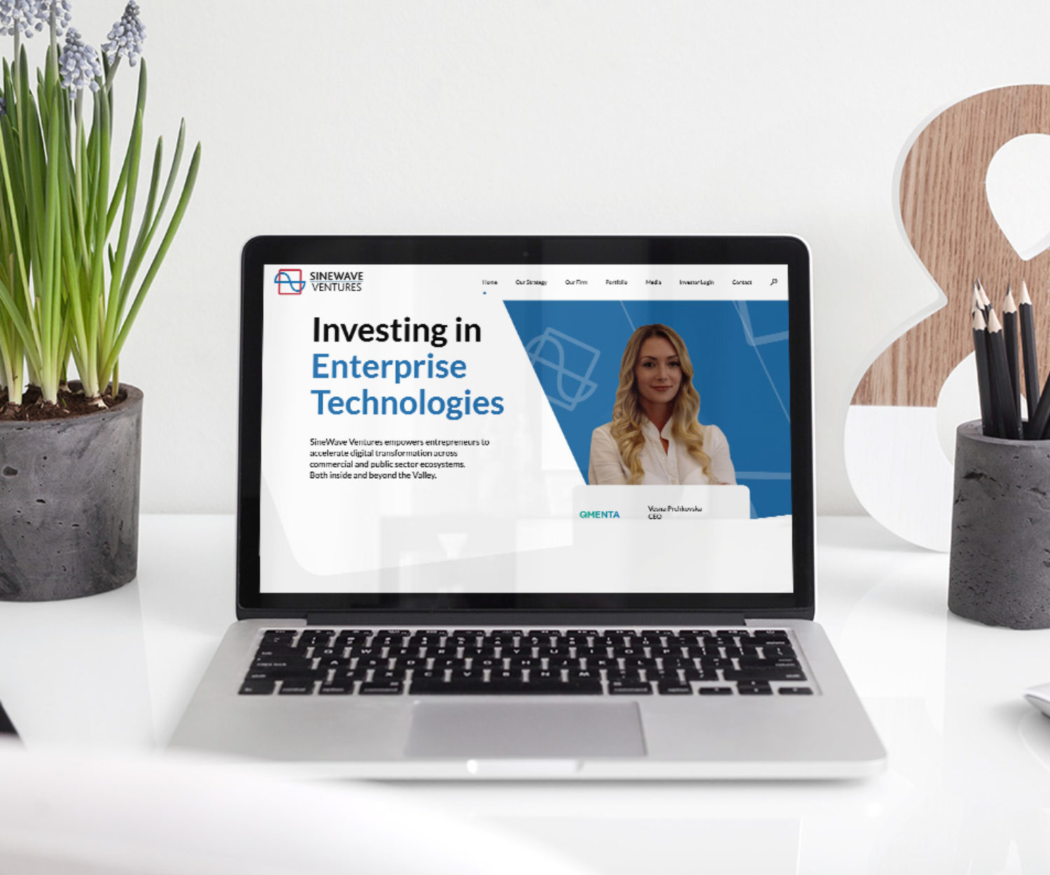 venture capital web design displayed on a lap top computer screen