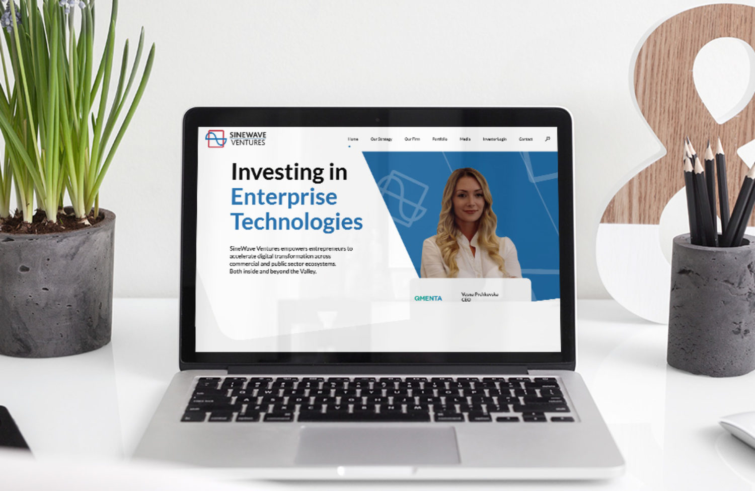 venture capital web design displayed on a lap top computer screen