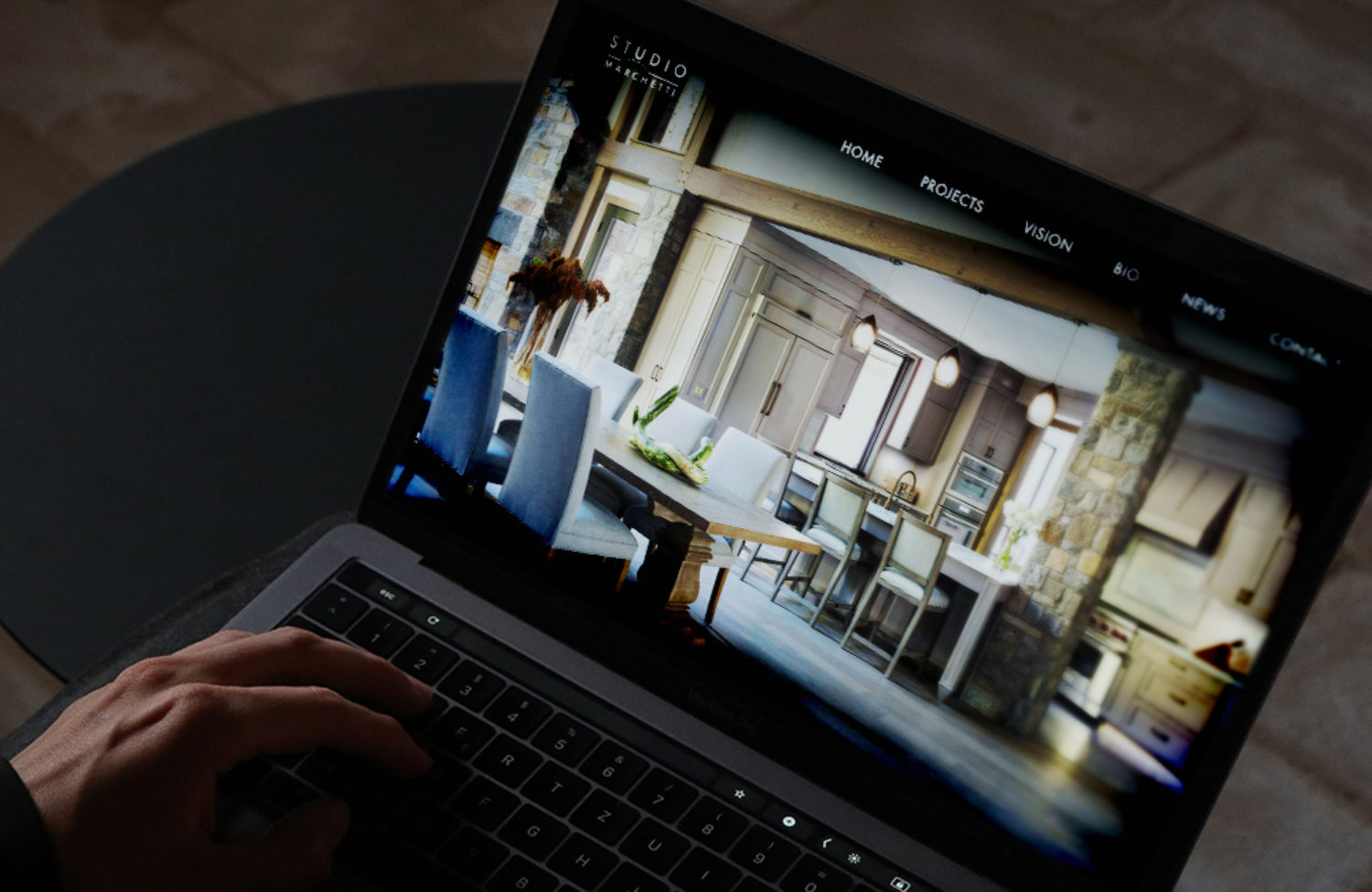 architect web design displayed on lap top screen