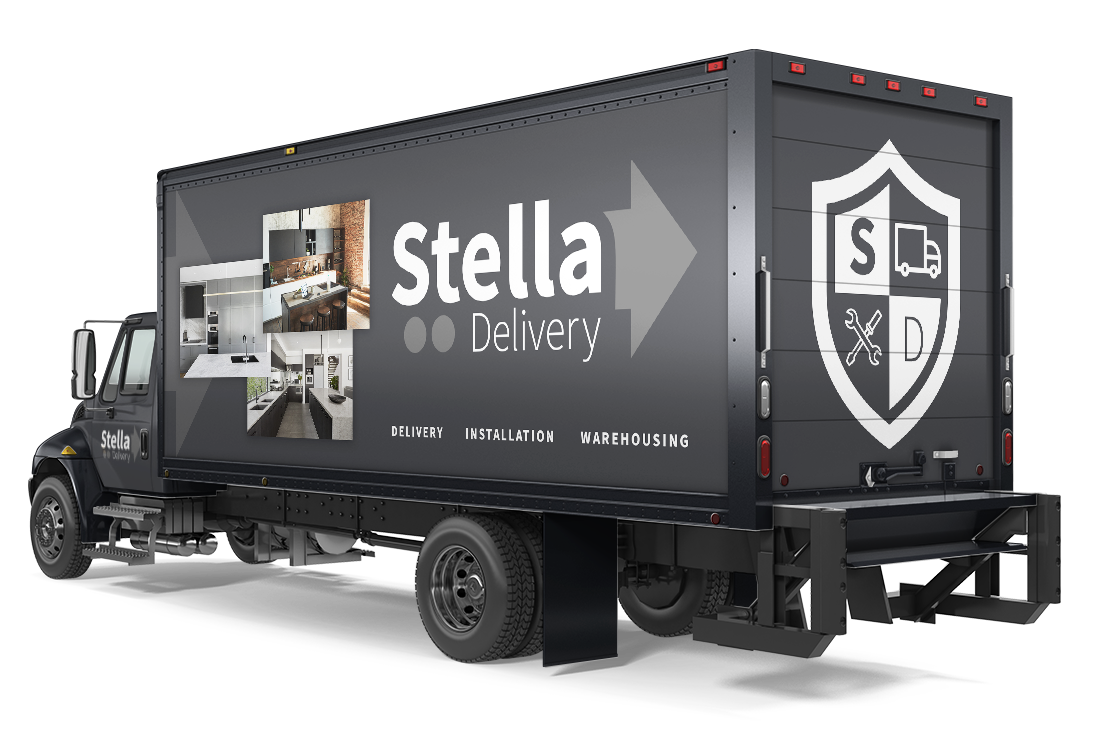 logistics logo design displayed on a truck