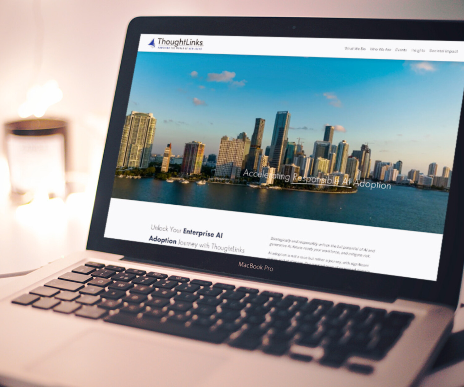 Brand design for tech company displayed on lap top screen