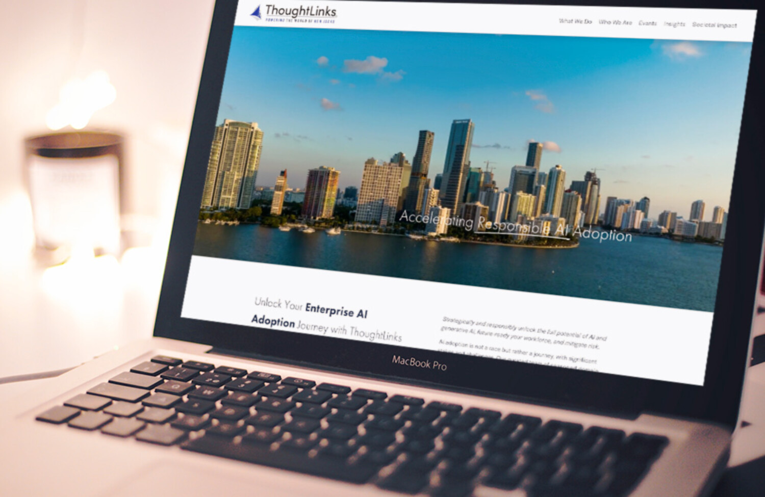 Brand design for tech company displayed on lap top screen