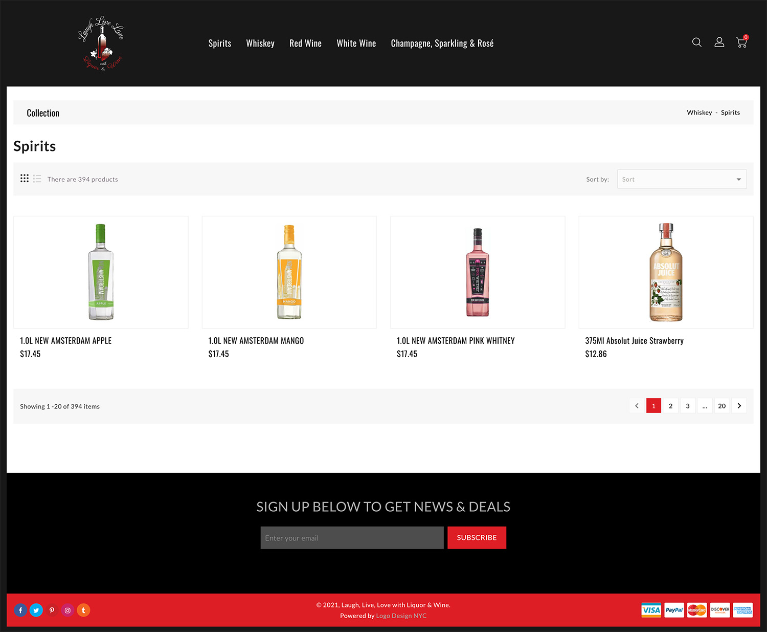 liquor store shopify webdesign
