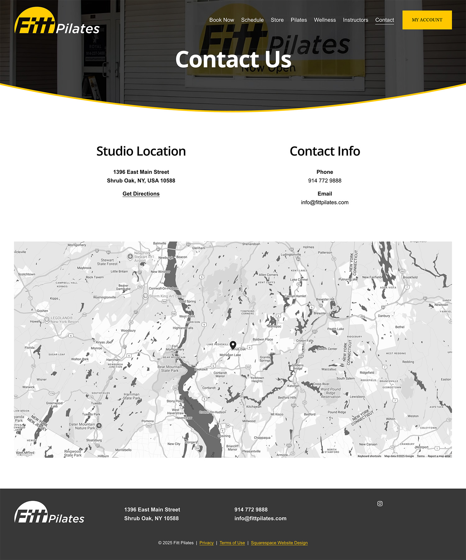 pilates studio web design